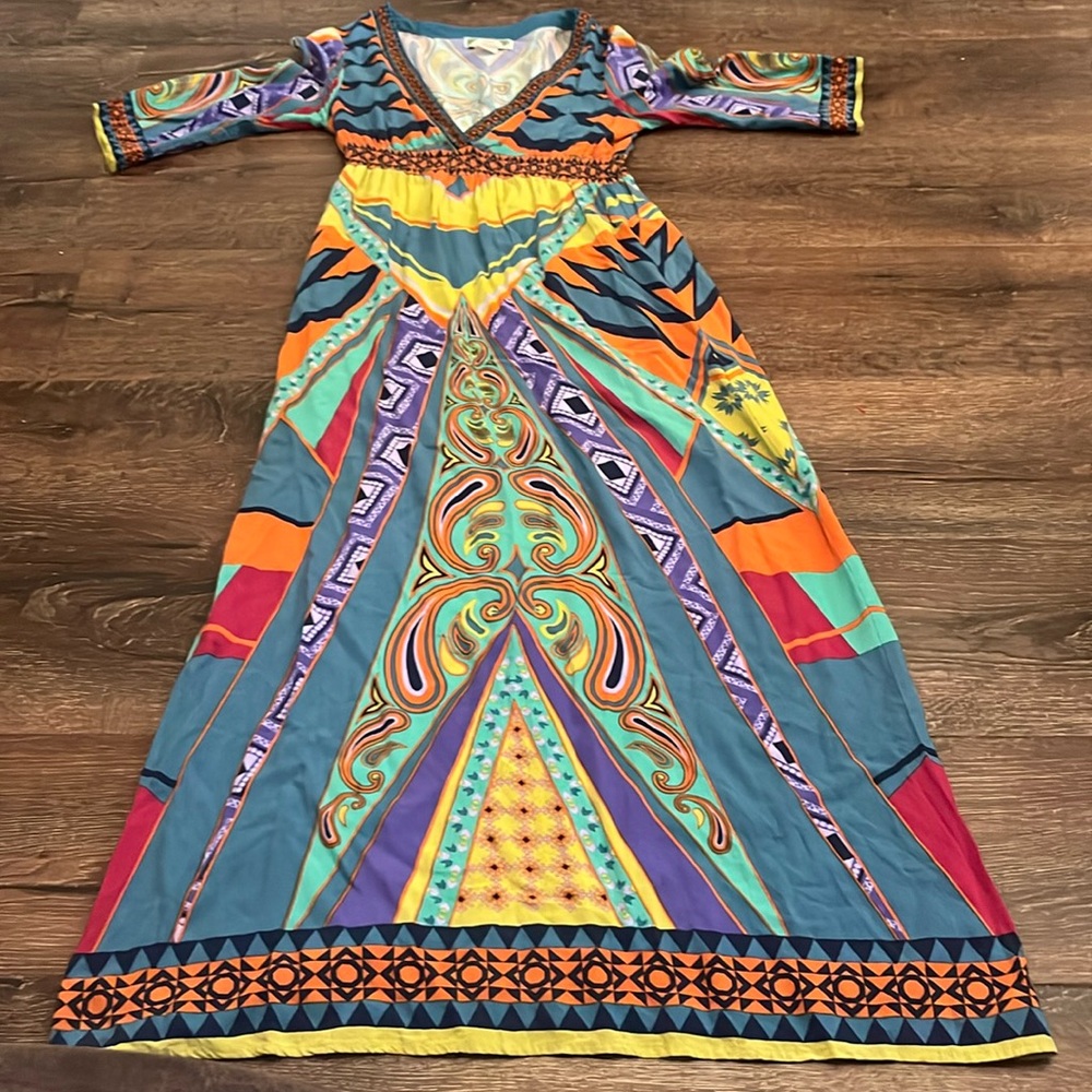 FLYING TOMATO ANTHROPOLOGIE maxi-dress Graphic print Small EUC